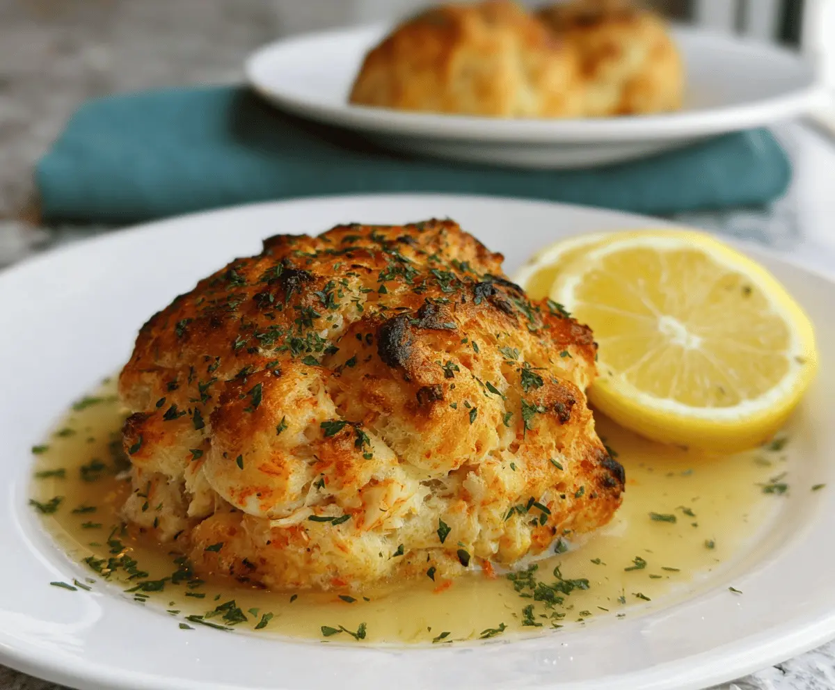 Crab Stuffed Cheddar Bay Biscuits with Lemon Butter Sauce