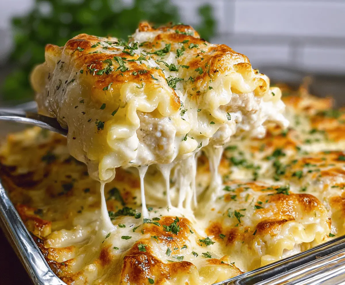 Cheesy Chicken Alfredo Lasagna Rolls Recipe