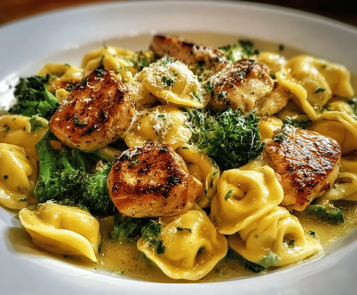 Creamy Garlic Parmesan Chicken Tortellini With Broccoli