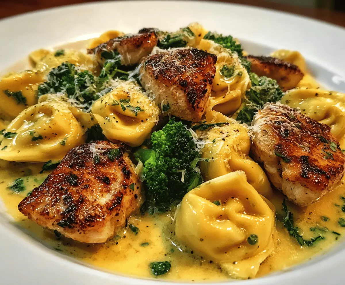 Creamy Garlic Parmesan Chicken Tortellini With Broccoli