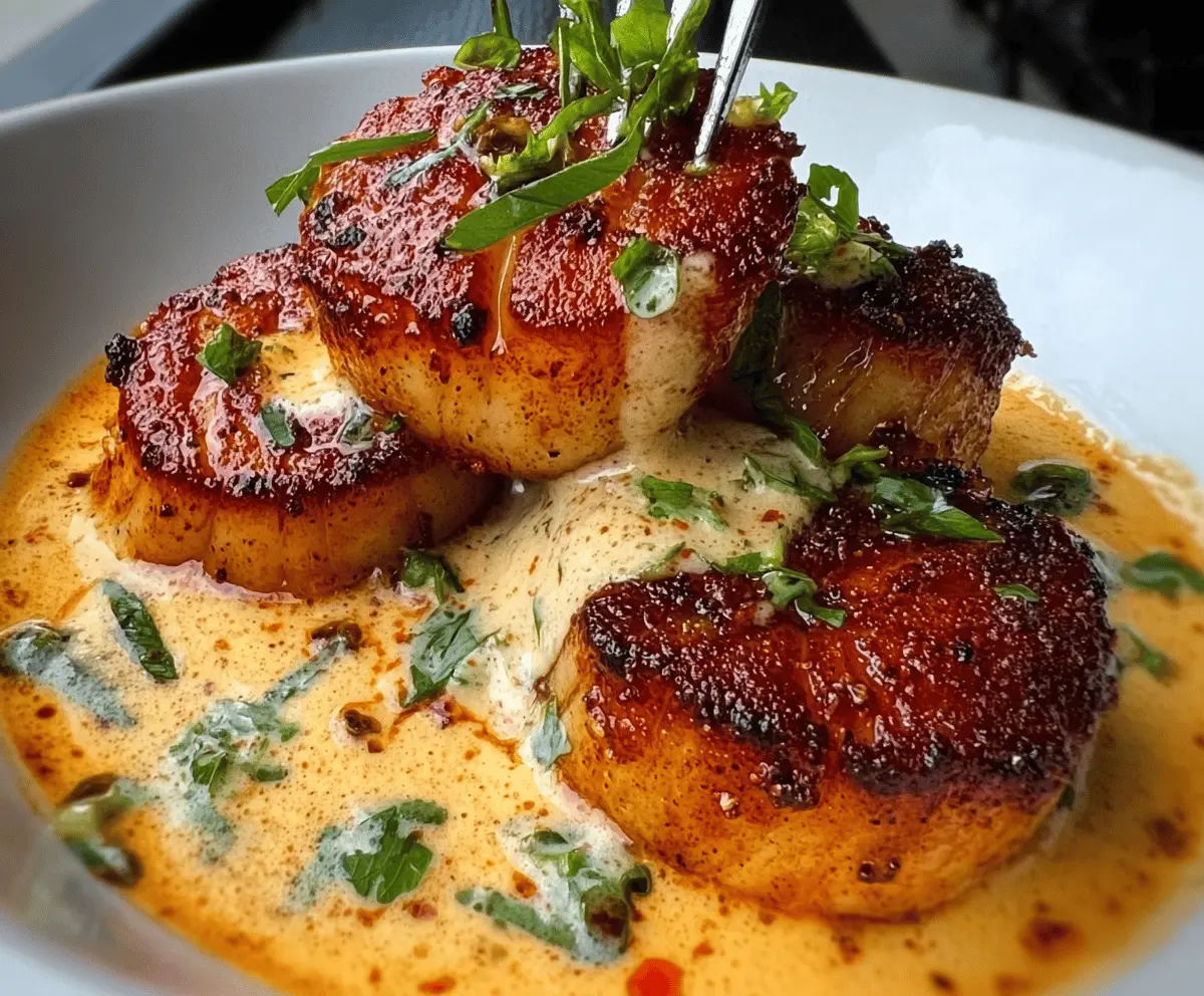 Seared Scallops With Creamy Cajun Sauce