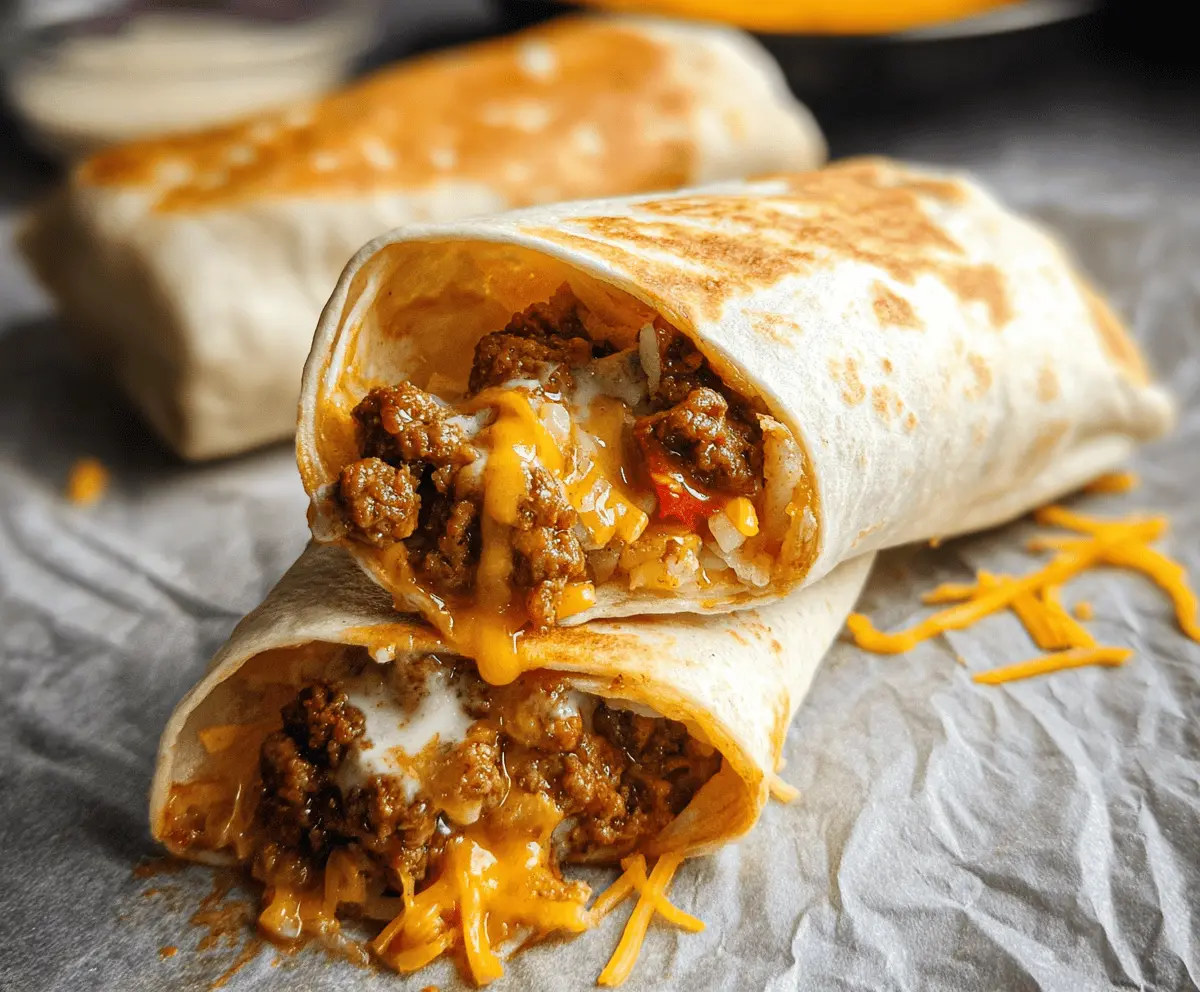 Easy Taco Bell Style Beefy Melt Burrito Recipe