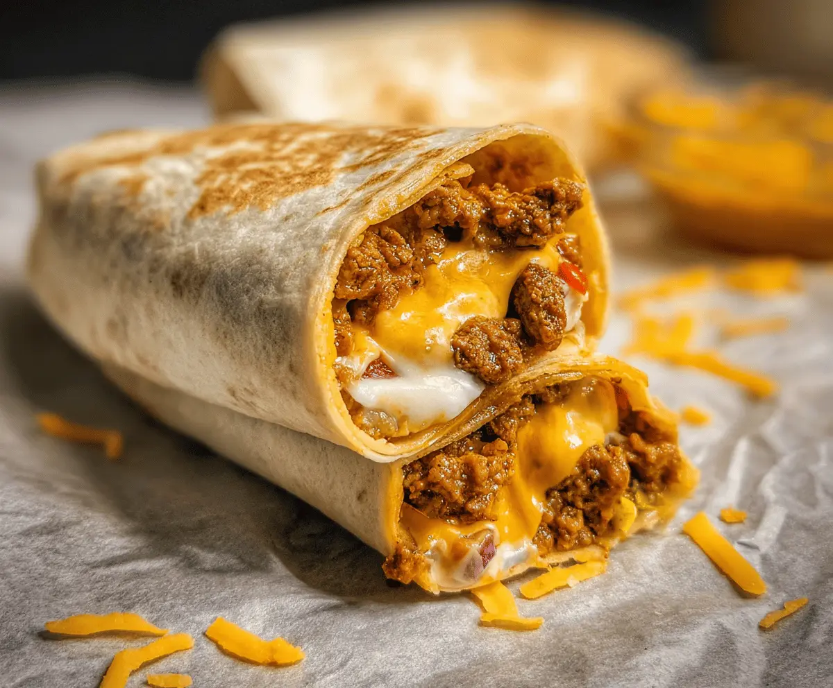 Easy Taco Bell Style Beefy Melt Burrito Recipe