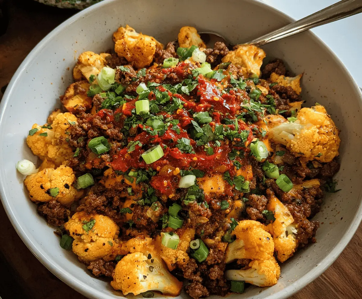 Crispy Chile Beef and Cauliflower Protein Bowls
