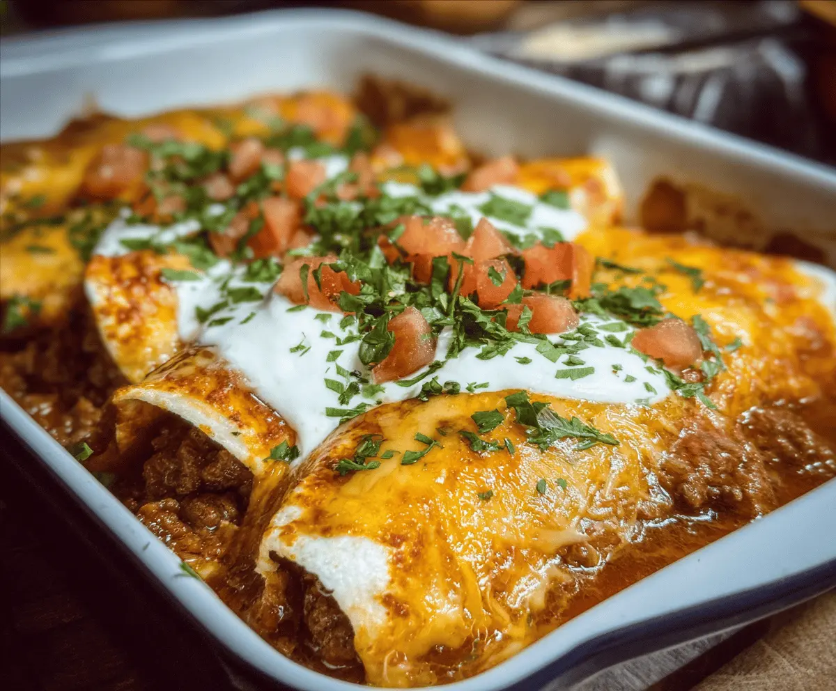 Easy Cheesy Ground Beef Enchiladas Recipe