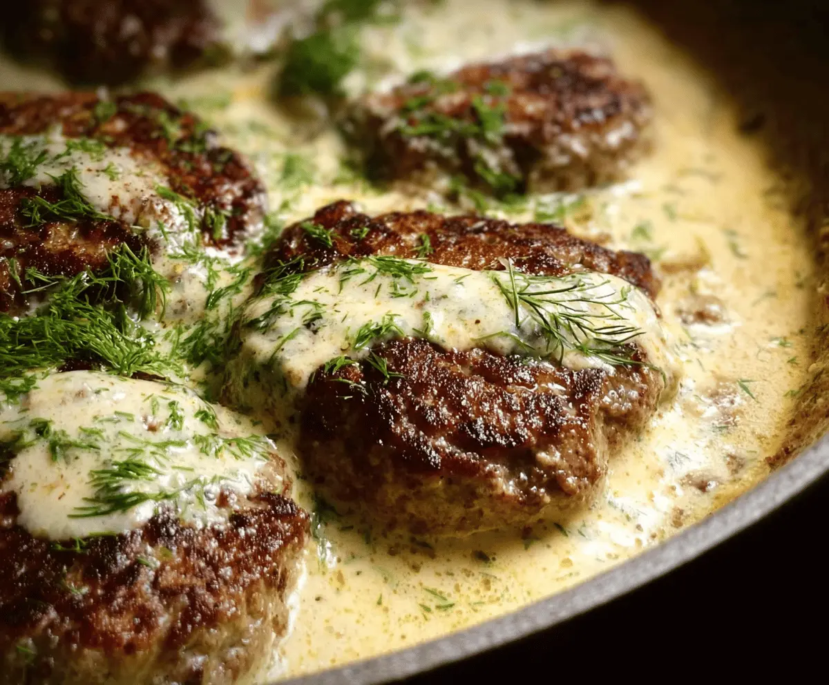 Creamy Dill Hamburger Steaks Recipe