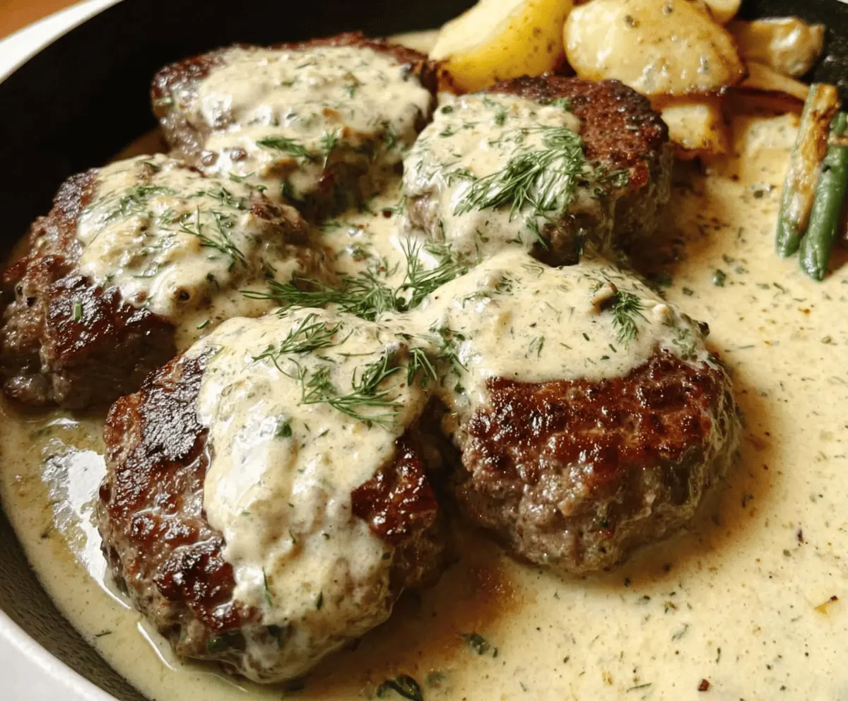 Creamy Dill Hamburger Steaks Recipe