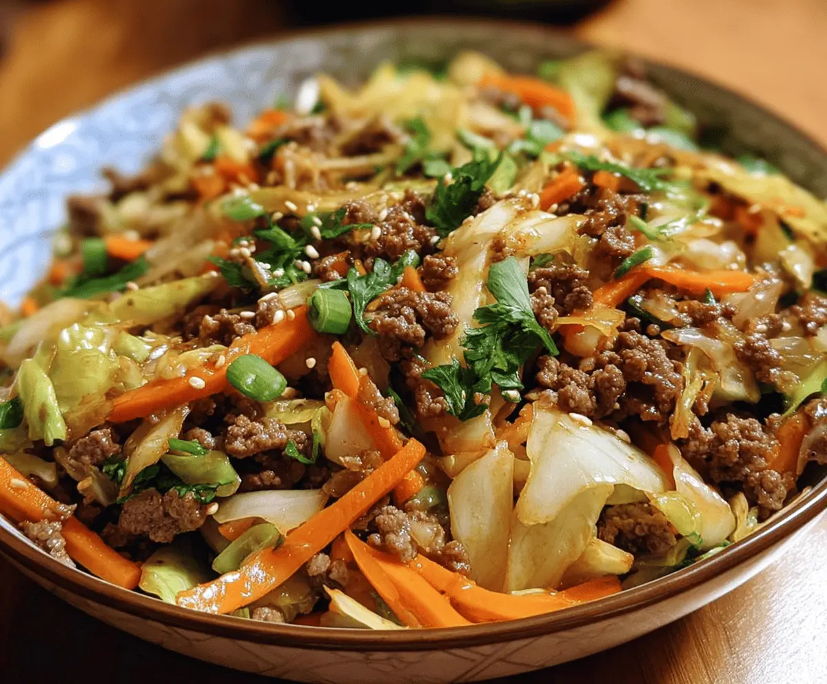 Easy Chinese Ground Beef and Cabbage Stir-Fry Recipe