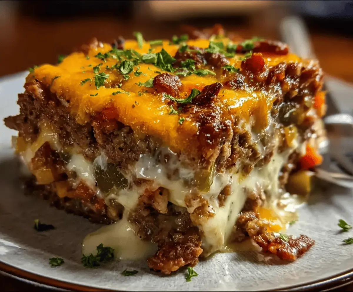Cheesy Loaded Meatloaf Casserole with Veggies