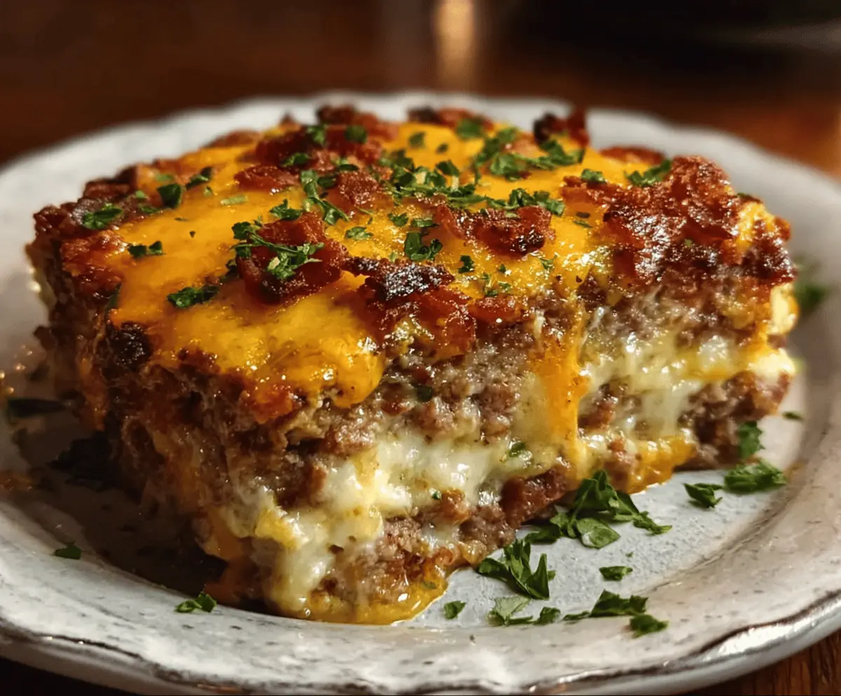 Cheesy Loaded Meatloaf Casserole with Veggies