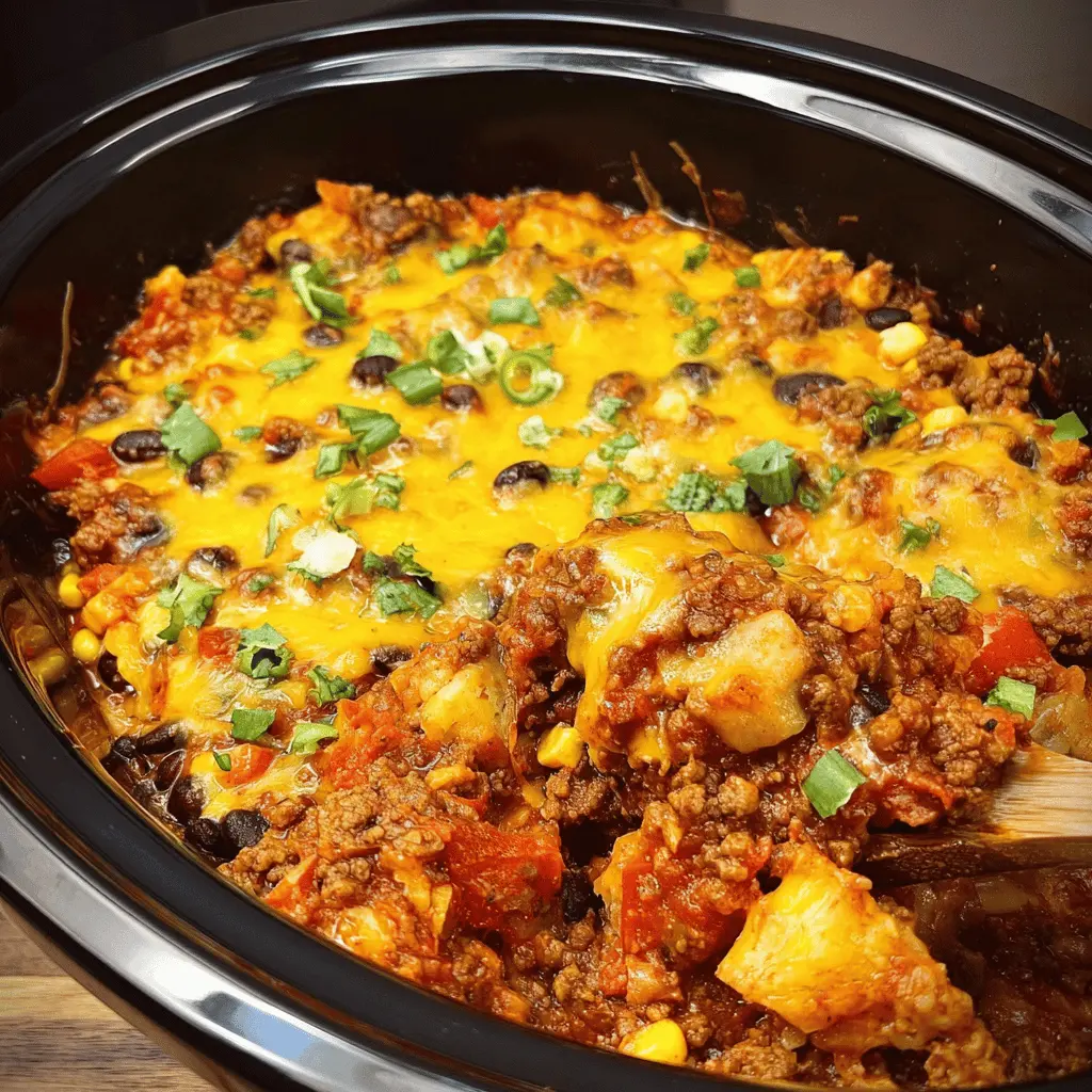 Easy Crockpot Taco Casserole Recipe