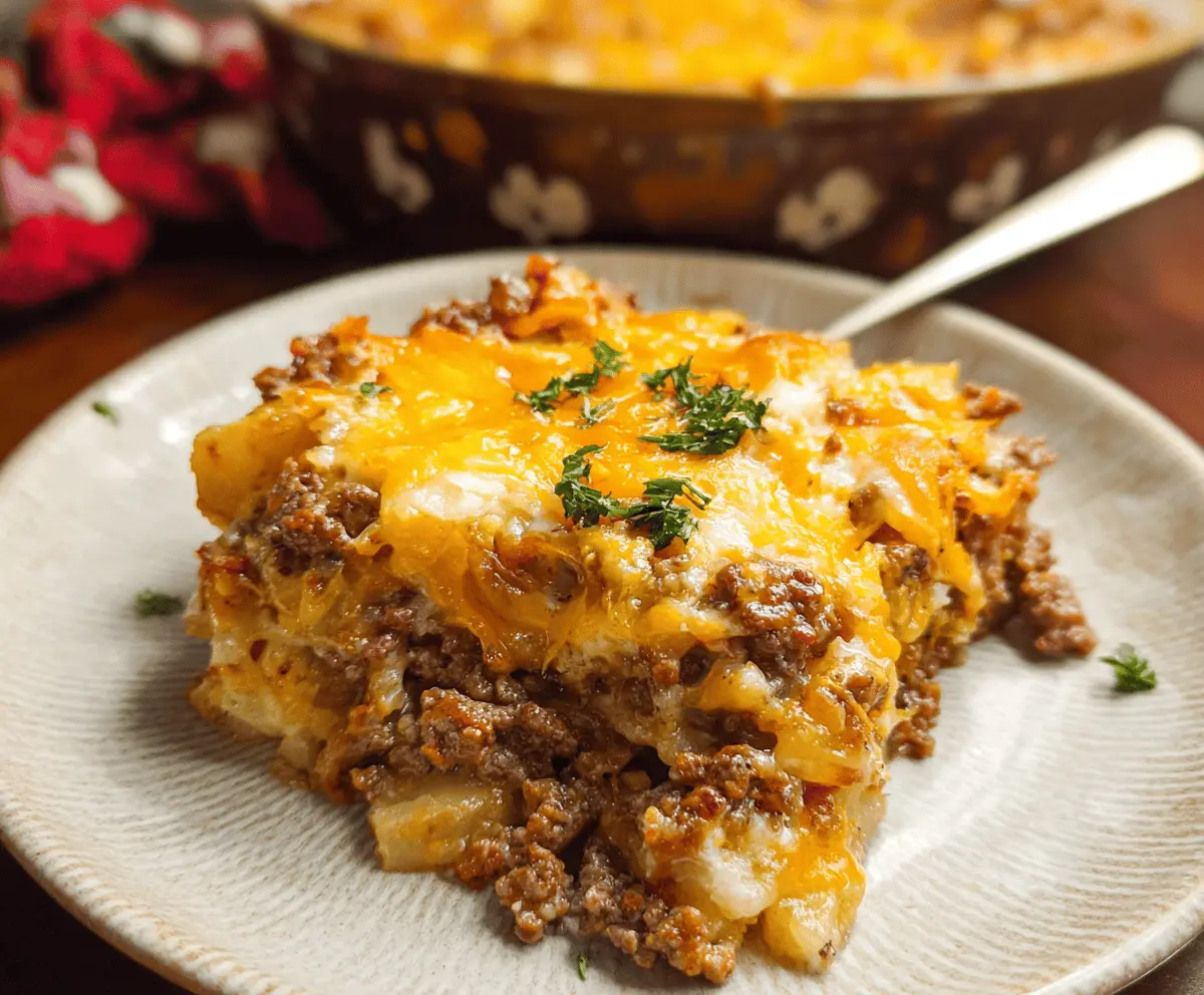 Easy Cheesy Ground Beef and Potato Casserole