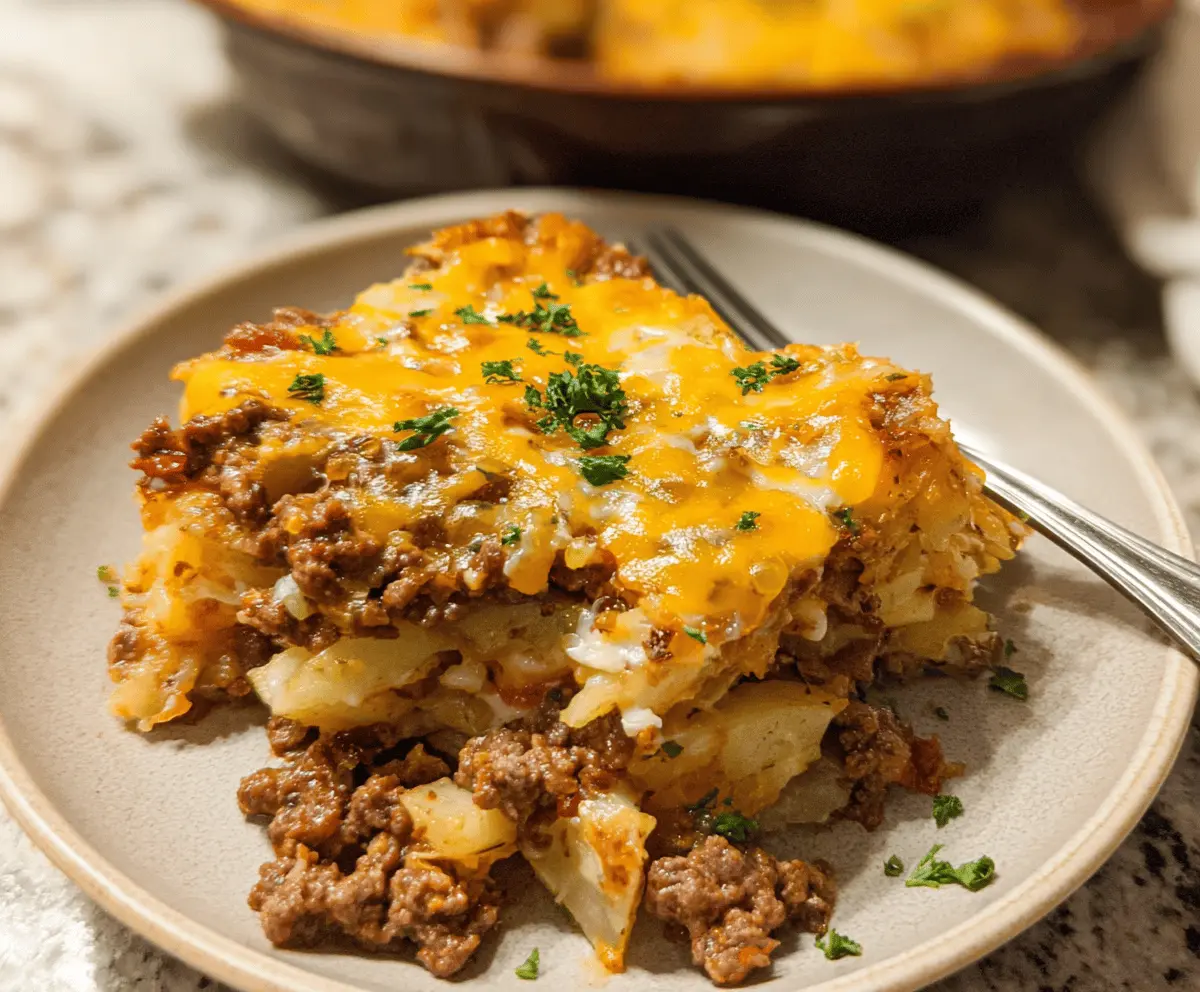Easy Cheesy Ground Beef and Potato Casserole