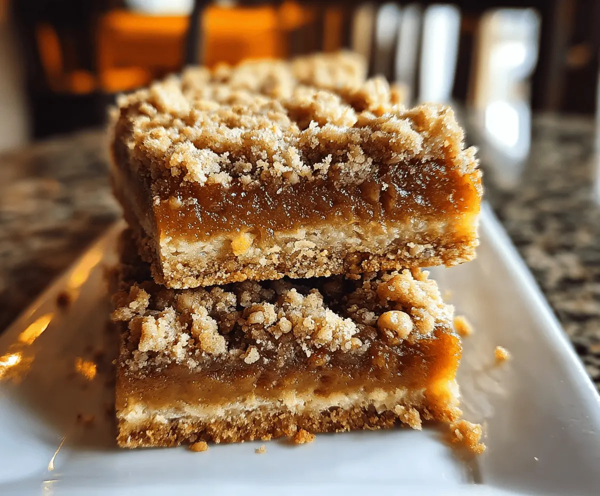 Easy Pumpkin Pie Crumble Bars Recipe
