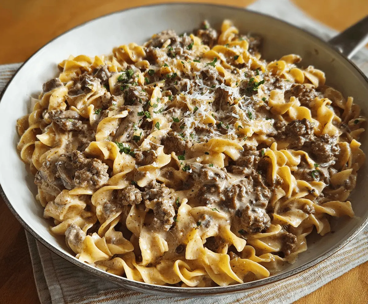 Easy and Creamy Ground Beef Stroganoff