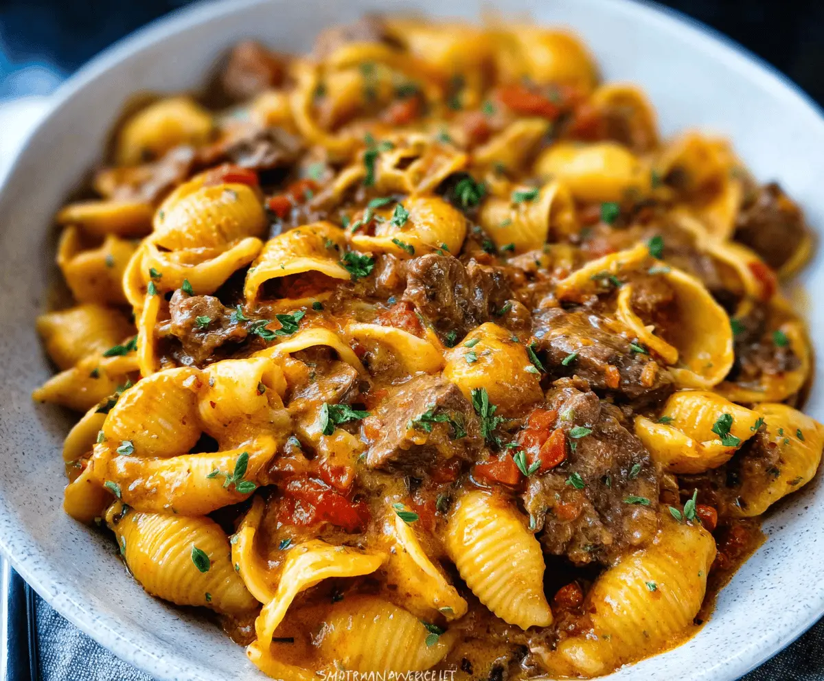 Creamy Beef and Shell Pasta Recipe