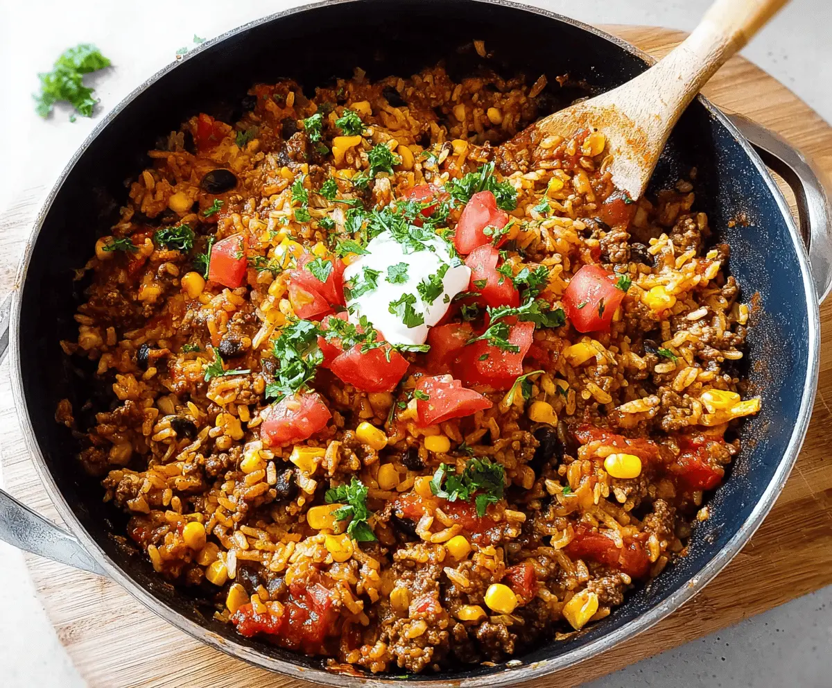 Easy Mexican Beef and Rice Skillet Recipe