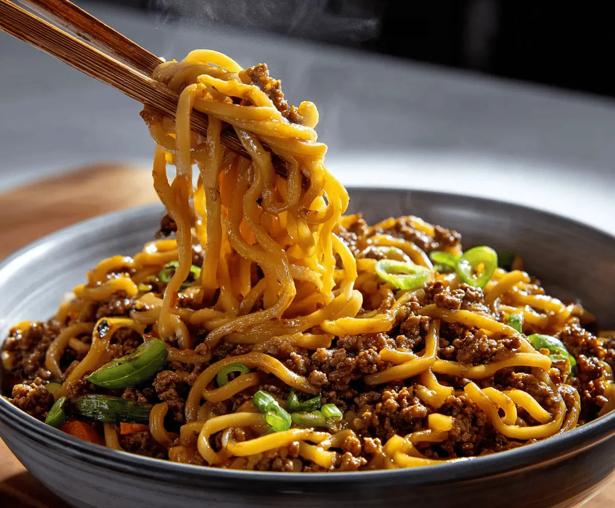 Easy Mongolian Beef Noodles Recipe