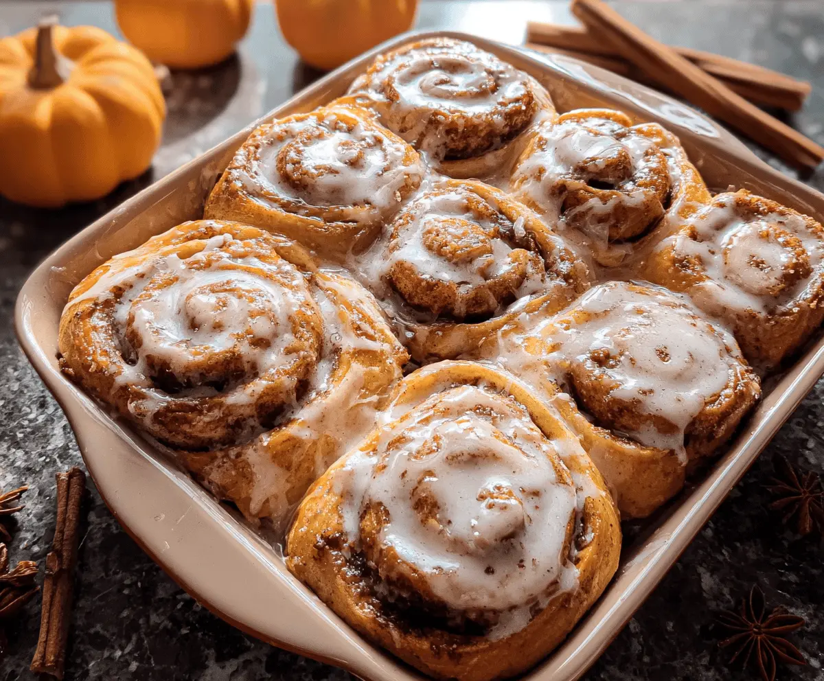Easy Pumpkin Cinnamon Rolls with Warm Spice