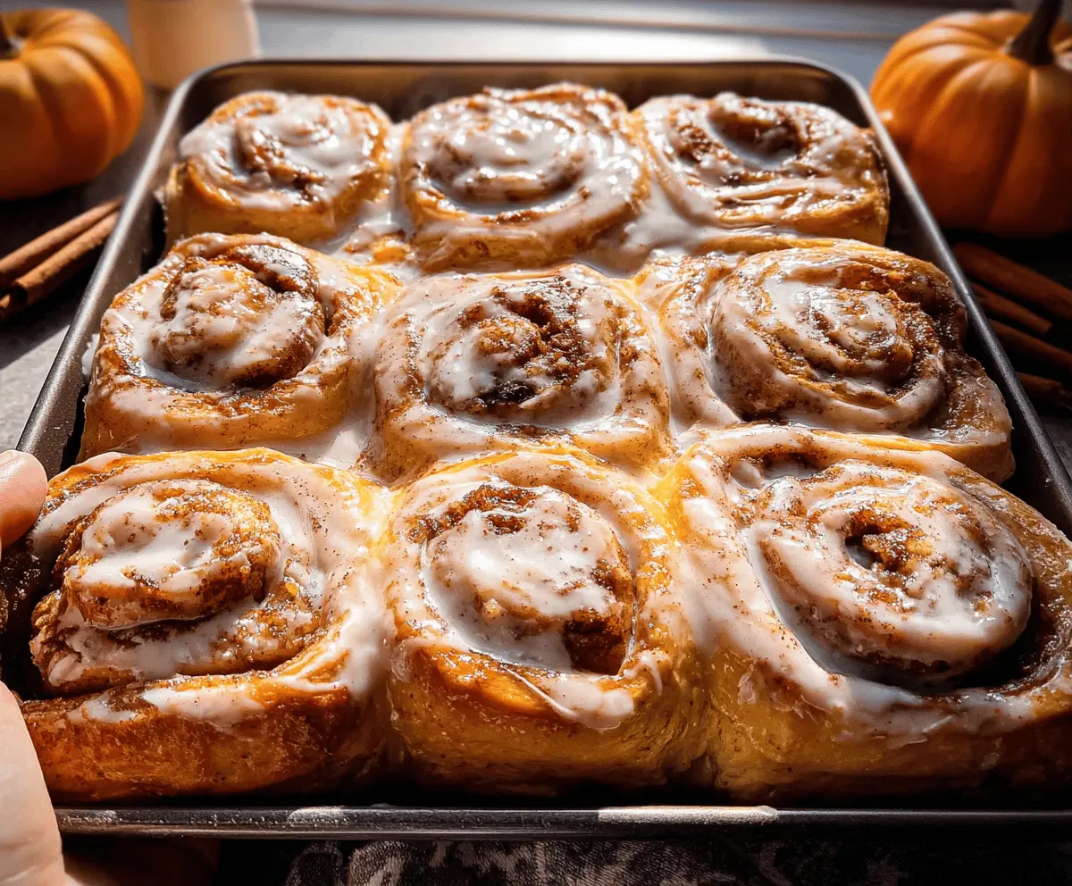 Easy Pumpkin Cinnamon Rolls with Warm Spice