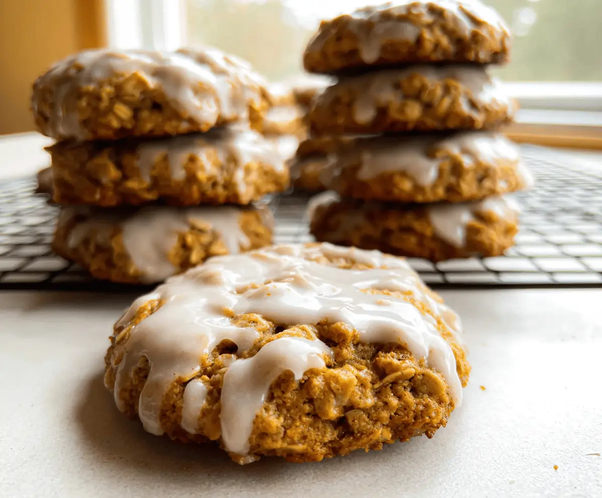 Easy Iced Pumpkin Oatmeal Cookies Recipe