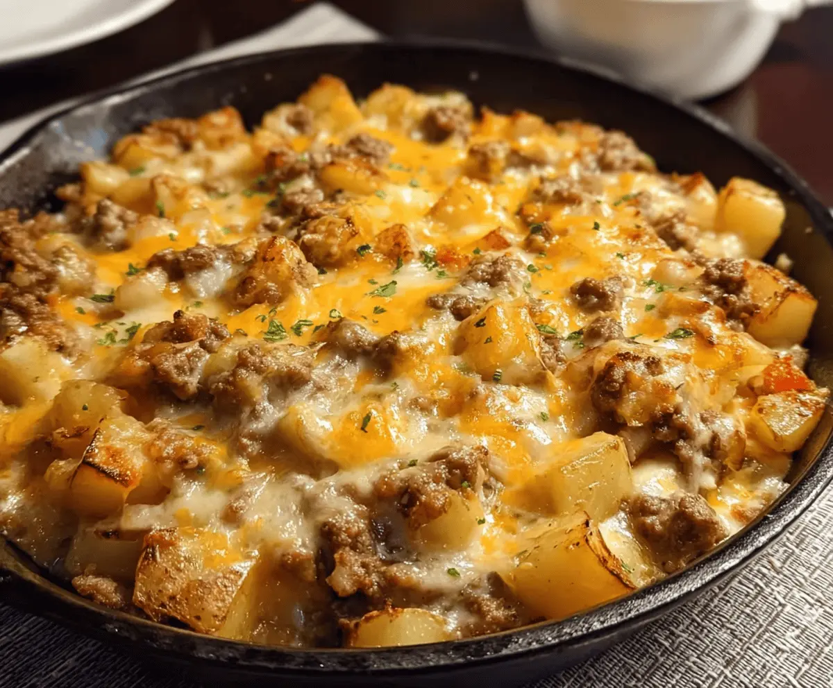 Easy One-Pan Cheesy Meat and Potato Skillet