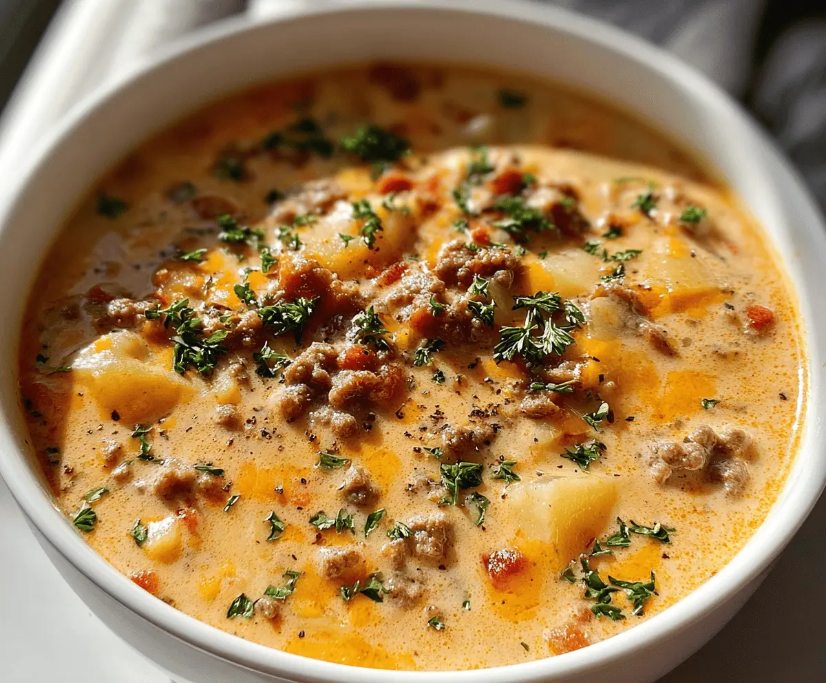 Easy Cheeseburger Soup