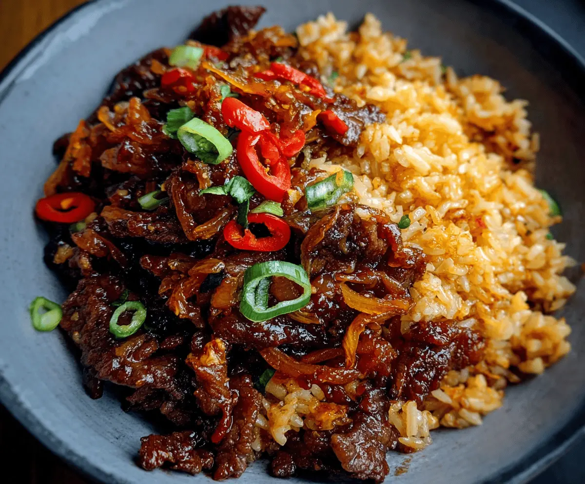 Easy Crispy Chilli Beef with Rice Recipe