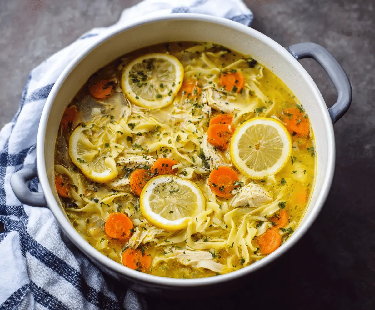 Lemon Pepper Chicken Noodle Soup