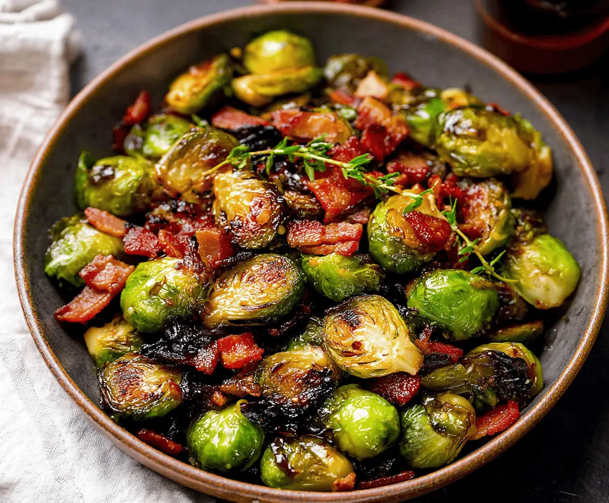 Maple Balsamic Brussels Sprouts With Bacon