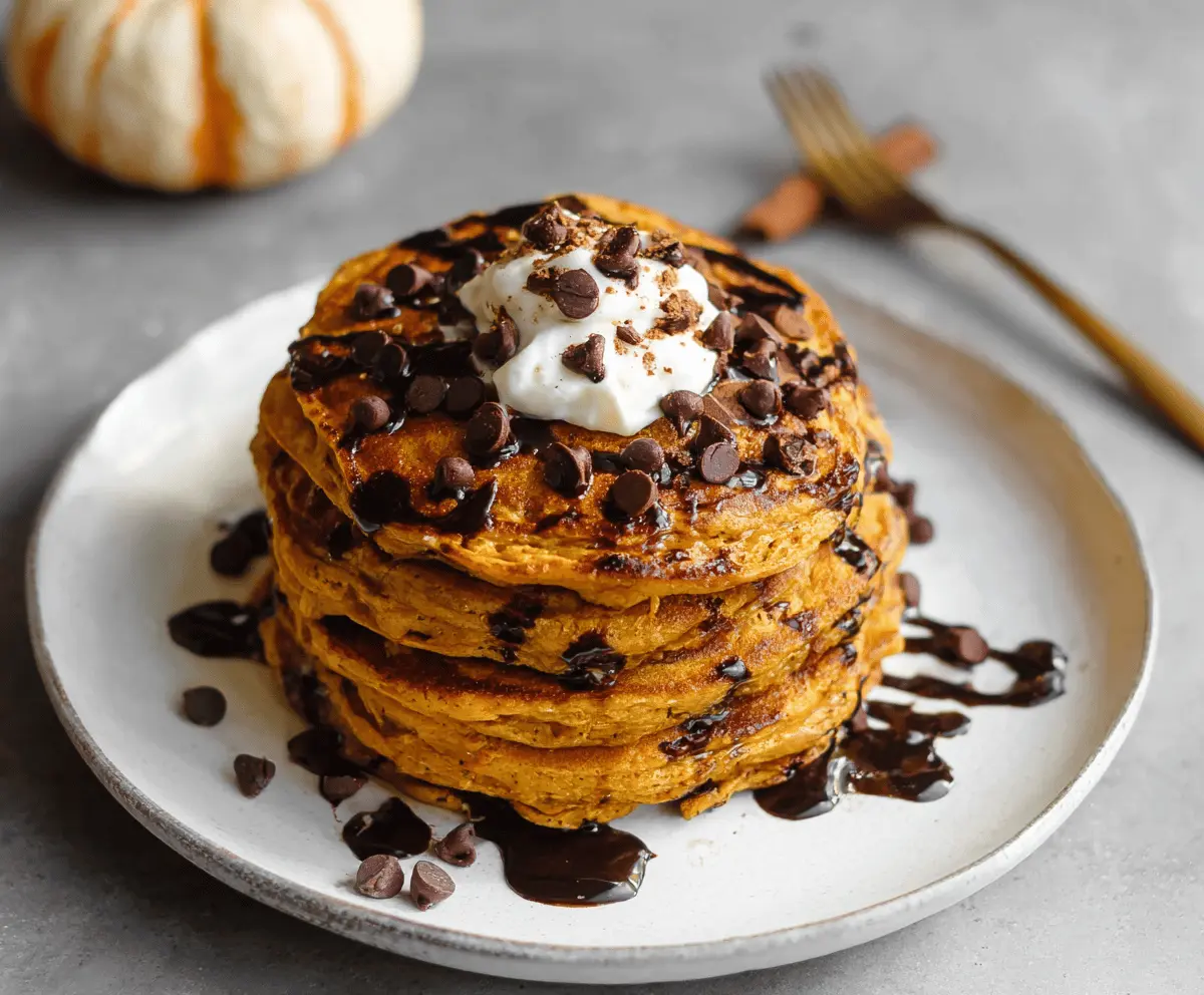 Pumpkin Chocolate Chip Pancakes