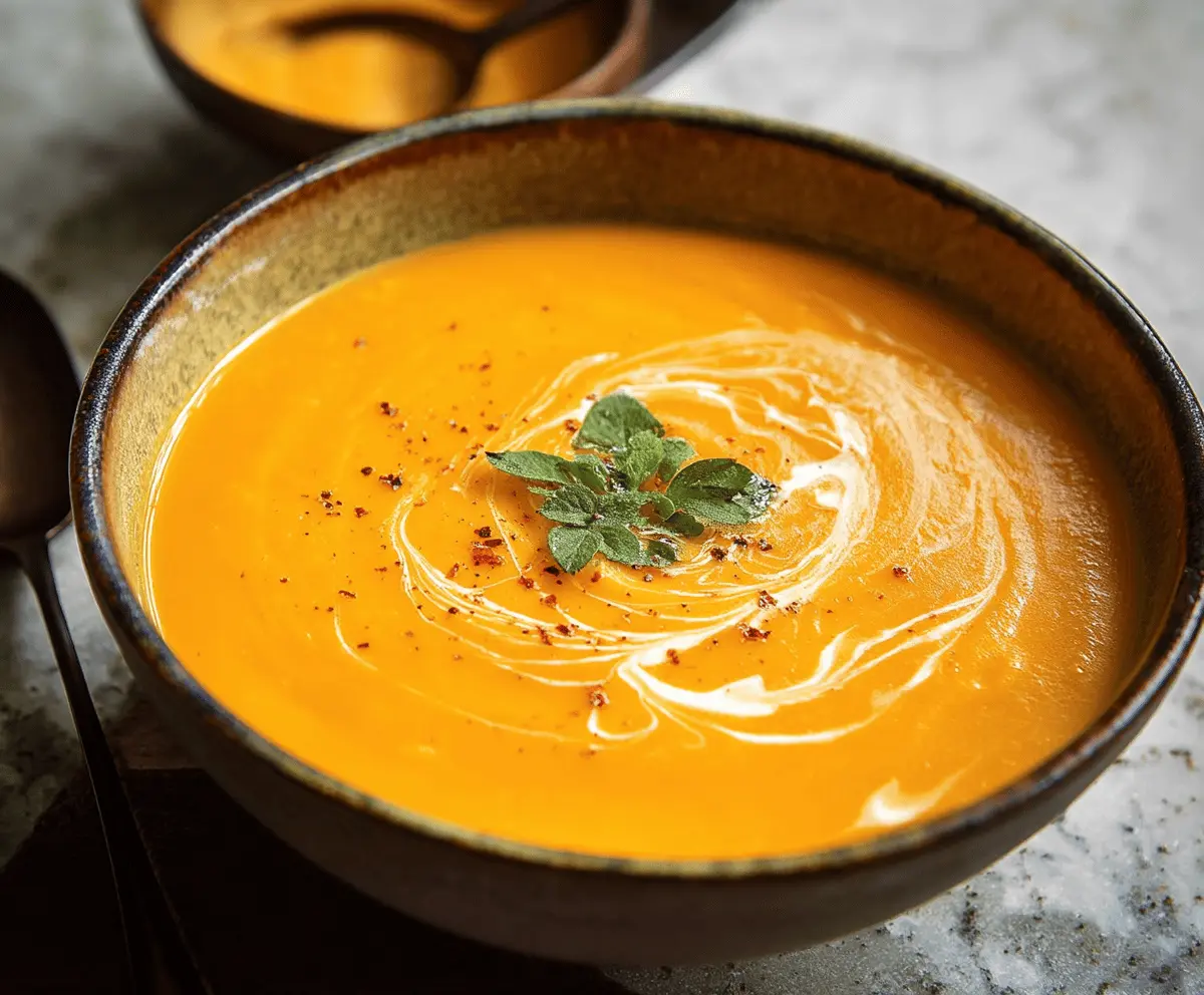Spicy Butternut Squash Sweet Potato Soup