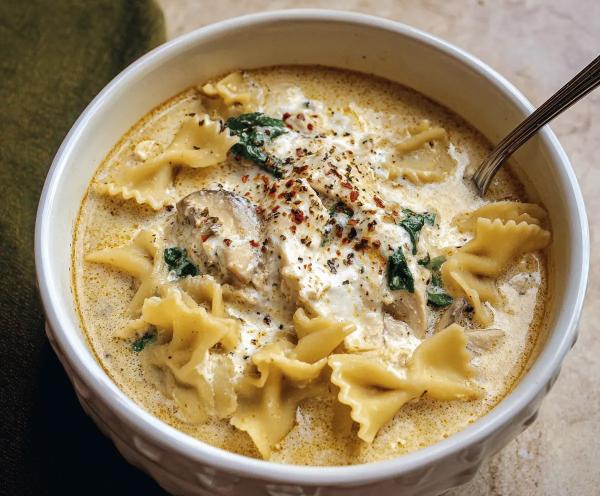 White Creamy Lasagna Soup