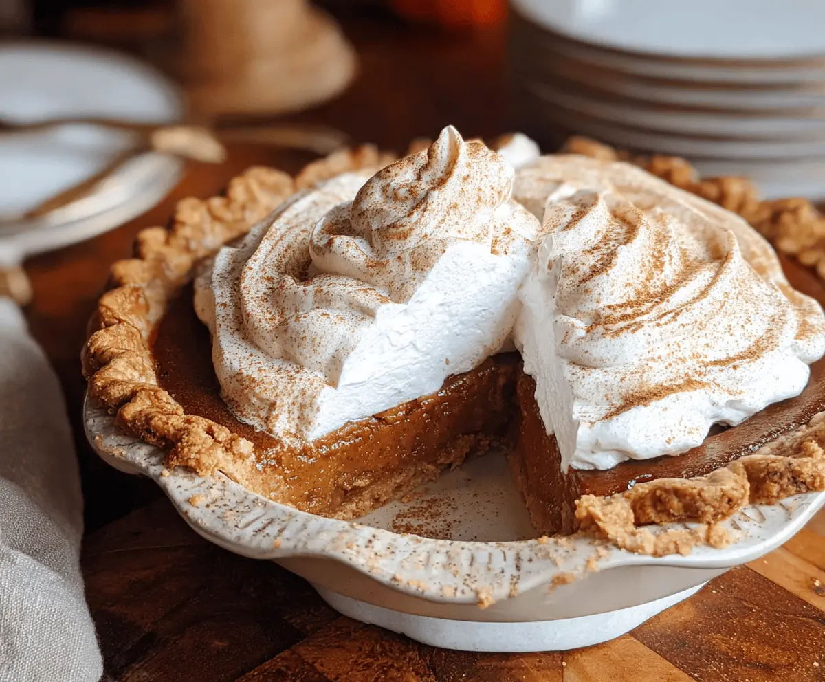 Delicious apple butter pie topped with cinnamon whipped cream for a warm dessert treat.