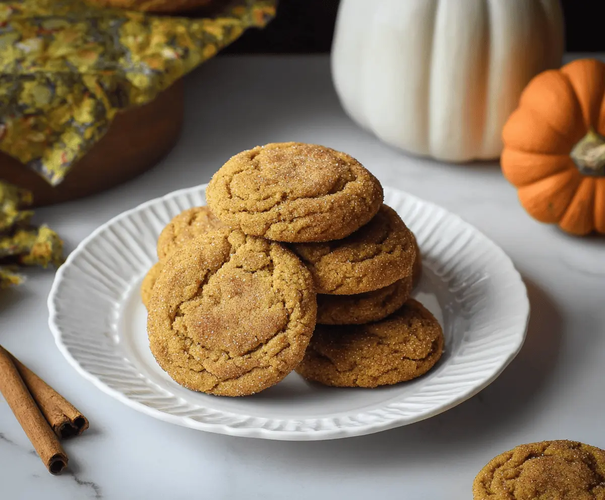 Brown Butter Pumpkin Snickerdoodle Cookies