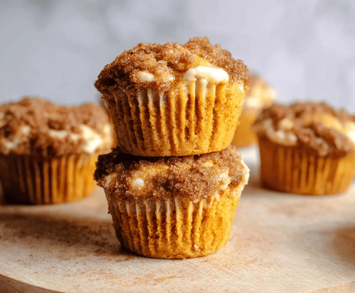 Cinnamon Sugar Pumpkin Cheesecake Muffins