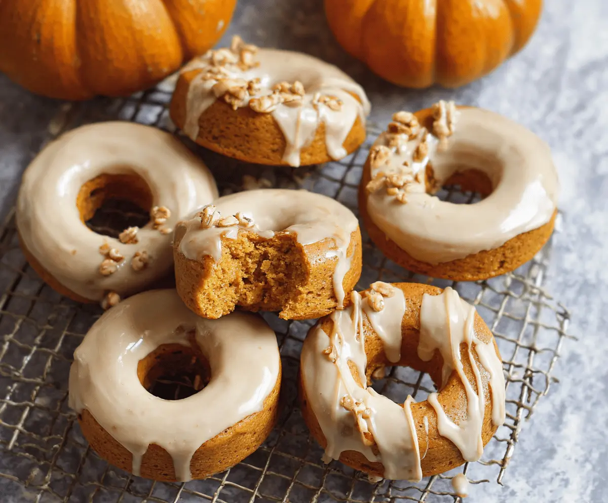 Pumpkin Baked Donuts with Maple Glaze