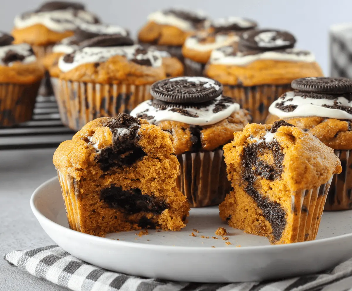 Pumpkin Oreo Muffins