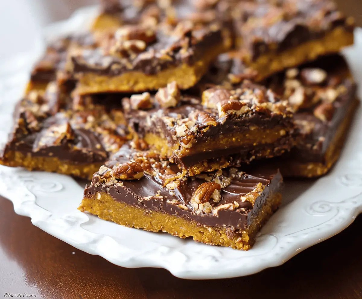 Delicious homemade Pumpkin Toffee Bars topped with creamy frosting and crunchy toffee pieces, perfect for fall desserts