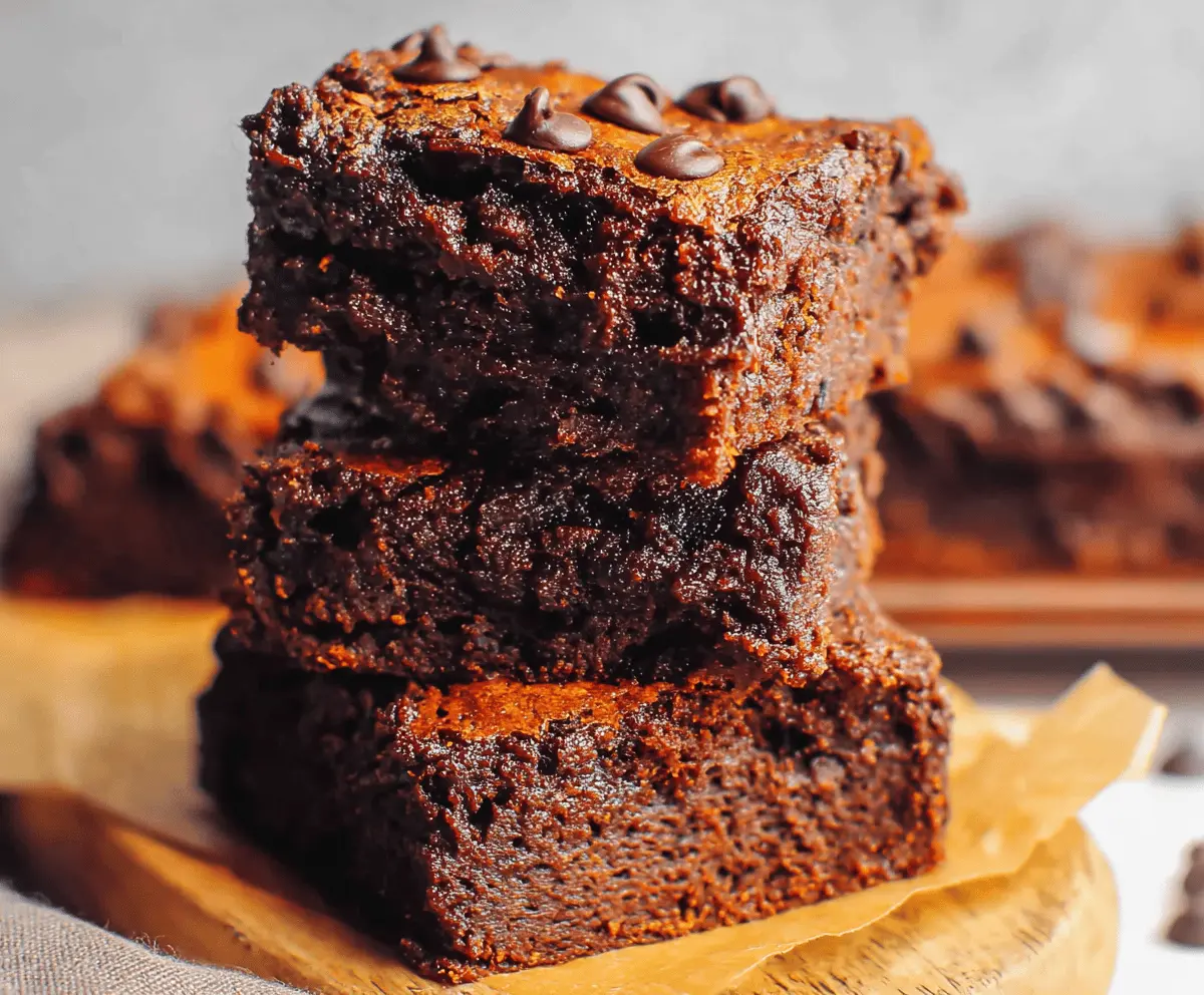 Delicious homemade sweet potato brownies topped with chocolate chips, showcasing a healthy and indulgent dessert option.