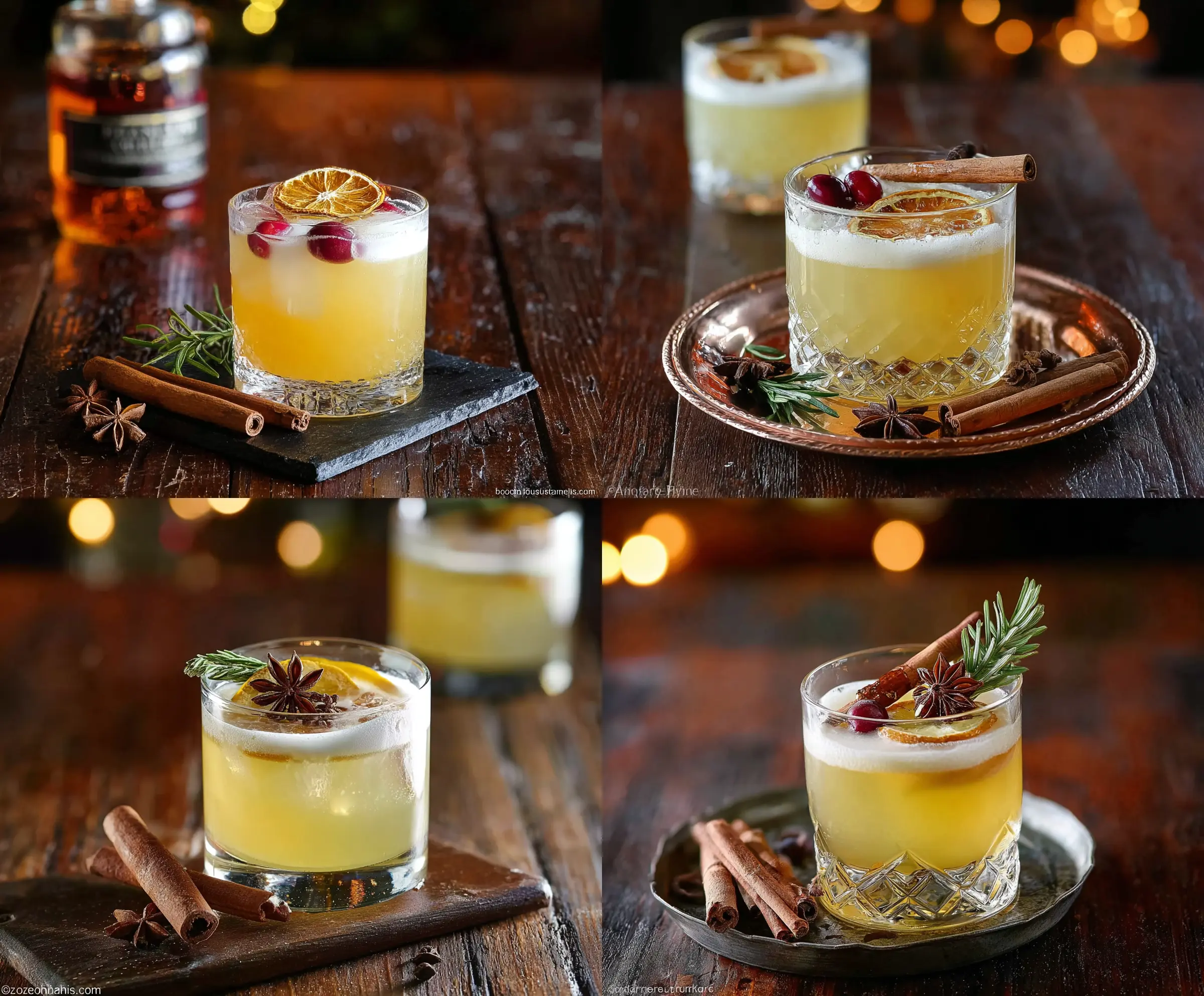 Festive Christmas Spiced Gin Punch garnished with cinnamon sticks and orange slices for holiday celebration.