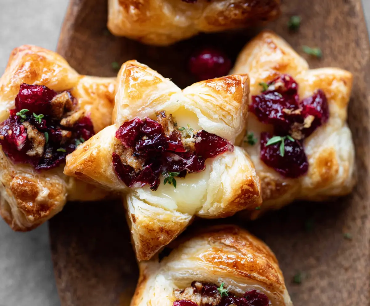 Cranberry Brie Puff Pastry Stars