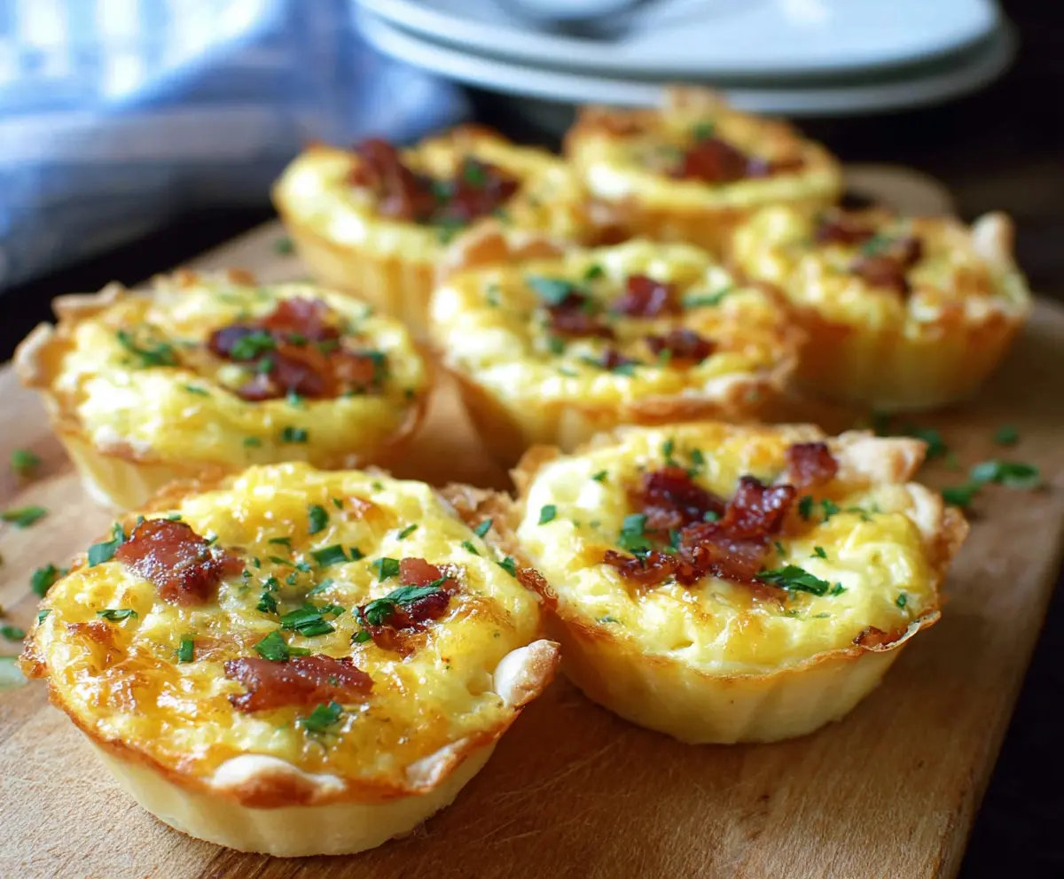 Delicious Mini Quiche Lorraine with flaky crust and cheesy filling, perfect for brunch or snacks