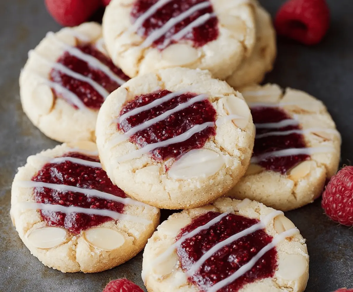 Raspberry Almond Shortbread Cookies