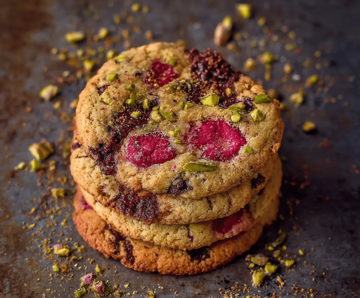 Raspberry And Pistachio Cookies