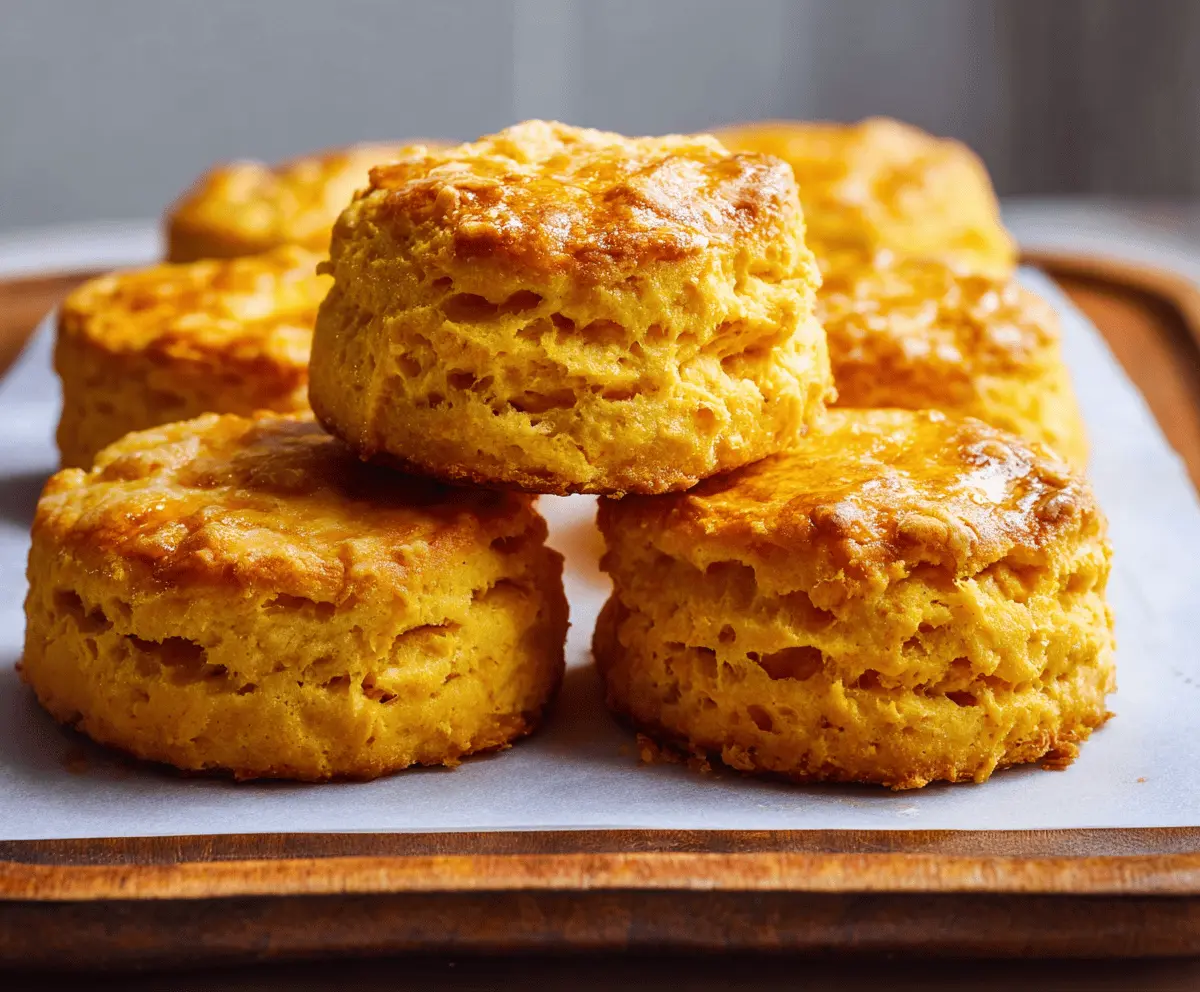 Delicious homemade sweet potato biscuits fresh out of the oven, perfect for breakfast or a savory snack.