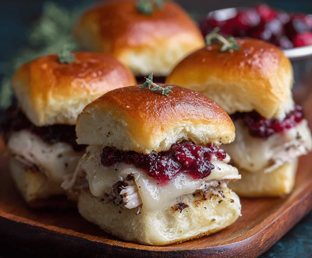 Delicious turkey cranberry sliders with fresh ingredients, perfect for a festive meal