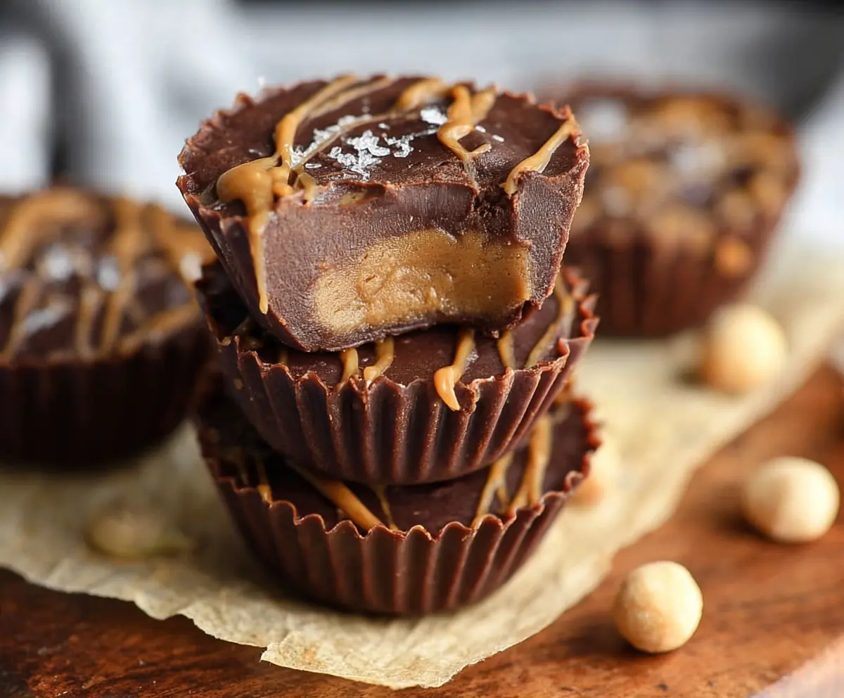 Delicious Chocolate Peanut Butter Fat Bombs served on a white plate for a keto-friendly snack.