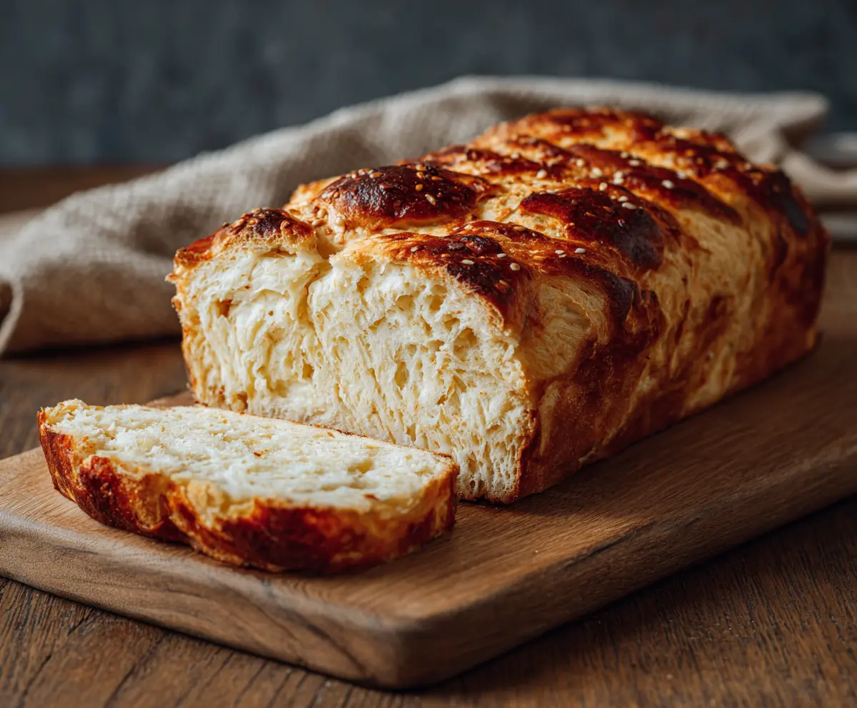 Delicious homemade cottage cheese bread baked to perfection with a golden crust.