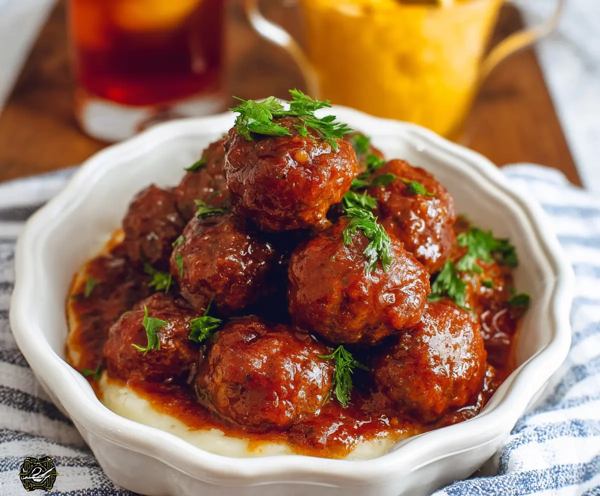 Delicious Crockpot Mississippi Meatballs swimming in savory sauce, ready to serve as a flavorful appetizer or main dish.